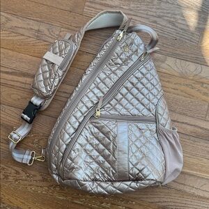 Oliver Thomas Quilted Rose Gold Super-sling pickleball bag